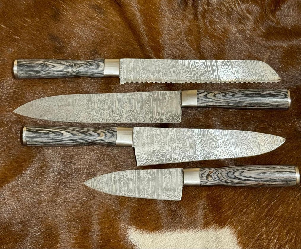 厨刀 -  厨房刀具套装（0032） - 折叠钢与异国木柄 - 英国 - 厨房刀具套装 #2.1