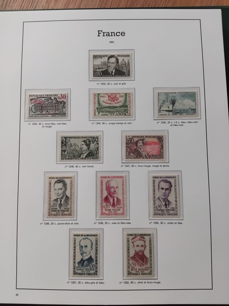 França 1960/1969 - Coleção completa em Novos** de Luxo em um magnífico álbum Yvert Supra com 22 anéis. - // Cote Y&T & Accessoire en excellent état. #4.3