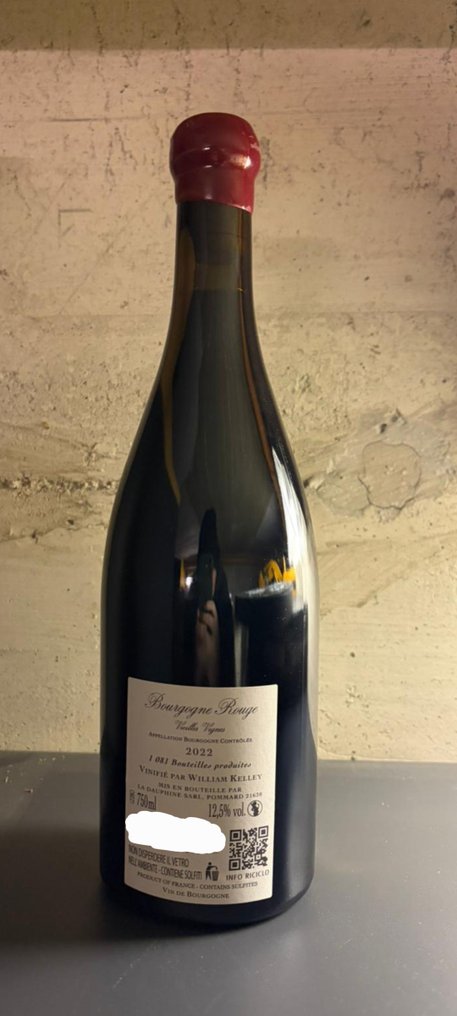 2022 William Kelley "Vielles Vignes" - Bourgogne Rouge - 1 Pullo (0.75L) #1.0