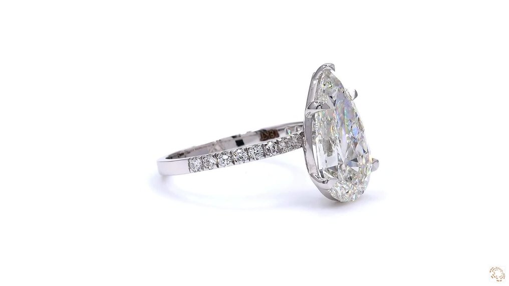 Ei pohjahintaa - Sormus - 18 kt. Valkokulta -  4.87ct. tw. Timantti (Laboratoriossa kasvatettu) - Timantti #4.3