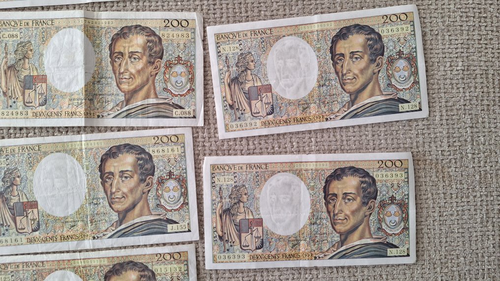 Ranska. - 17 x 200 francs - various dates - Pick 155  (Ei pohjahintaa) #3.2