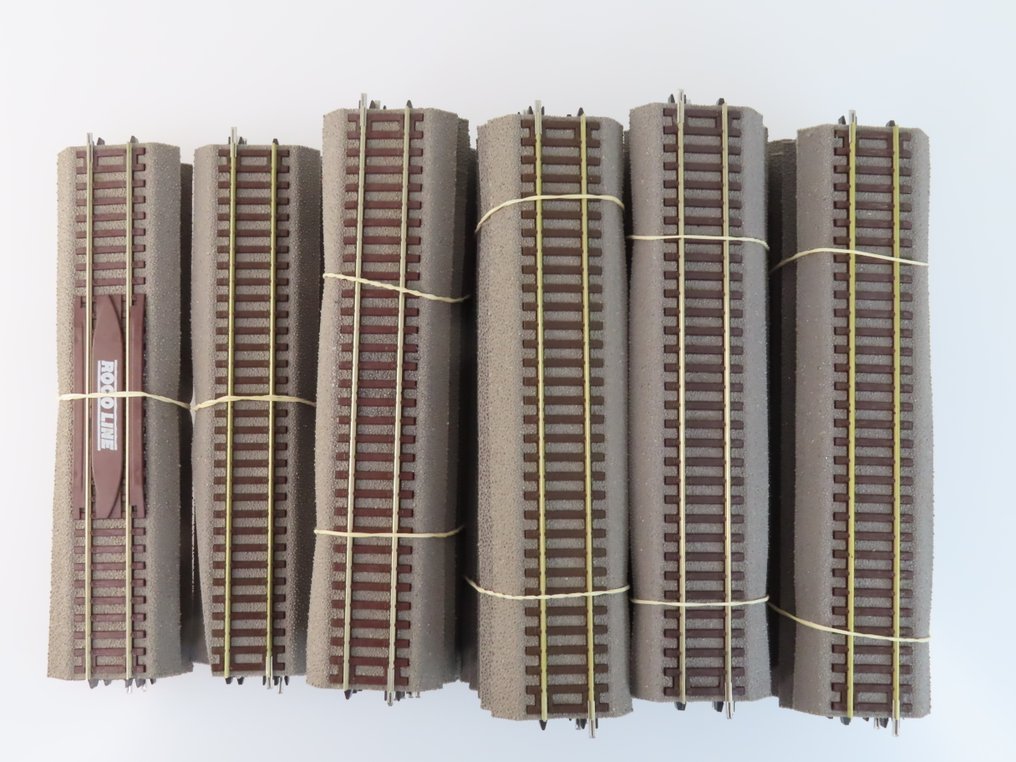 Roco H0 - 42510 - Modeltog skinner (44) - 44-delt railkavel med rette railstykker, Roco Line #3.2