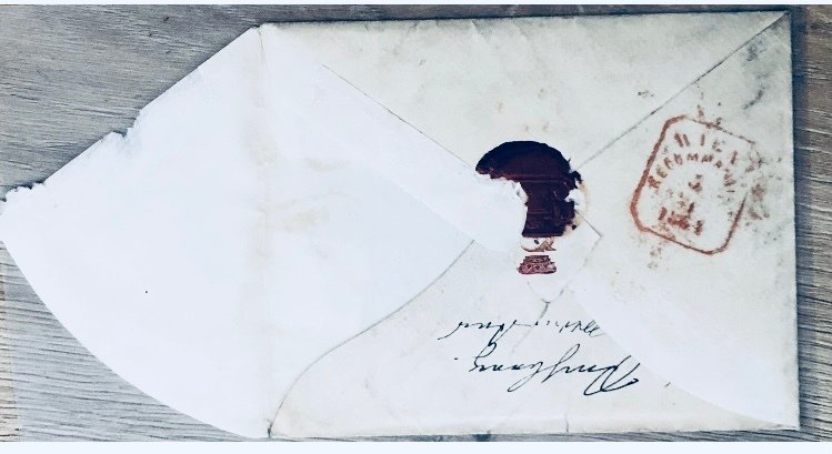 Østrig 1863/1864 - Østrig 10+10+15 kreuzer mistet 1864 Wien anbefalet brev Storbritannien London sjælden #2.1