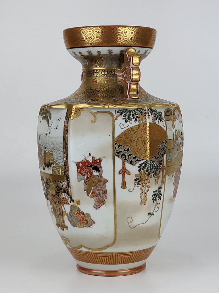 花瓶 - 瓷 - 日本 - 独家瓷瓶 - 九谷錦龍山 #1.0