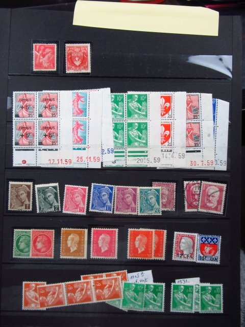 França - com provas e não dentado; coleção de selos #1.0