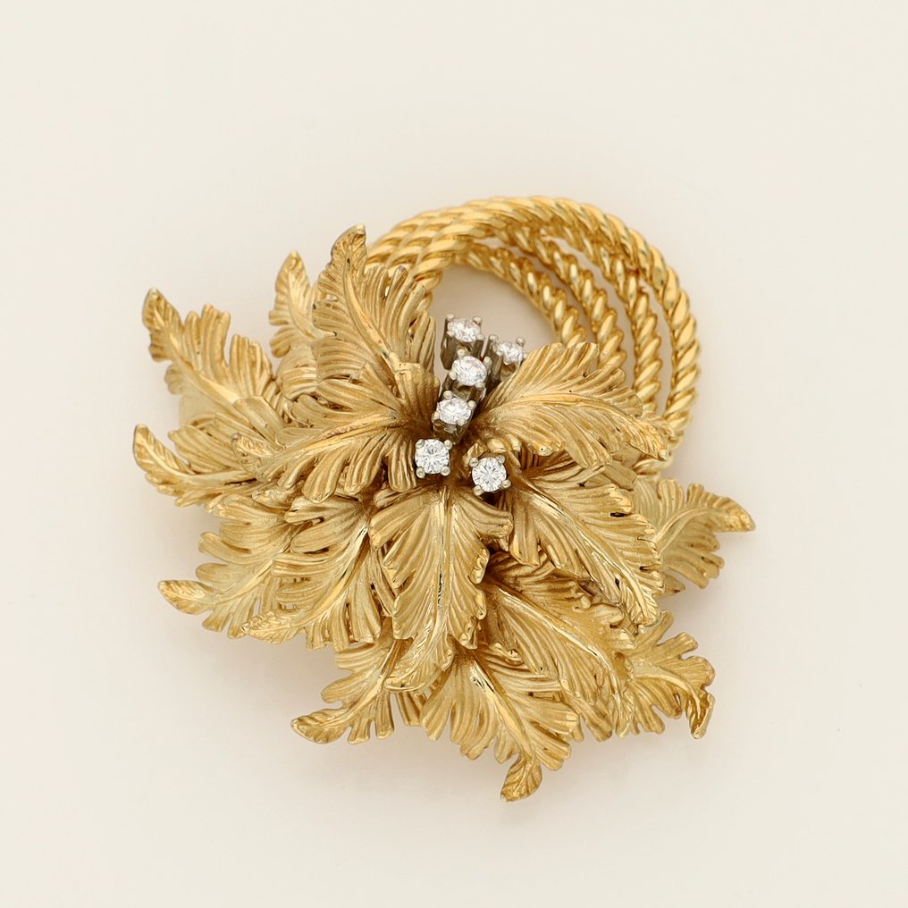 Grosse - Καρφίτσα - 14 καράτια Κίτρινο χρυσό - 0.12ct. tw. Διαμάντι (Φυσικό) #4.3