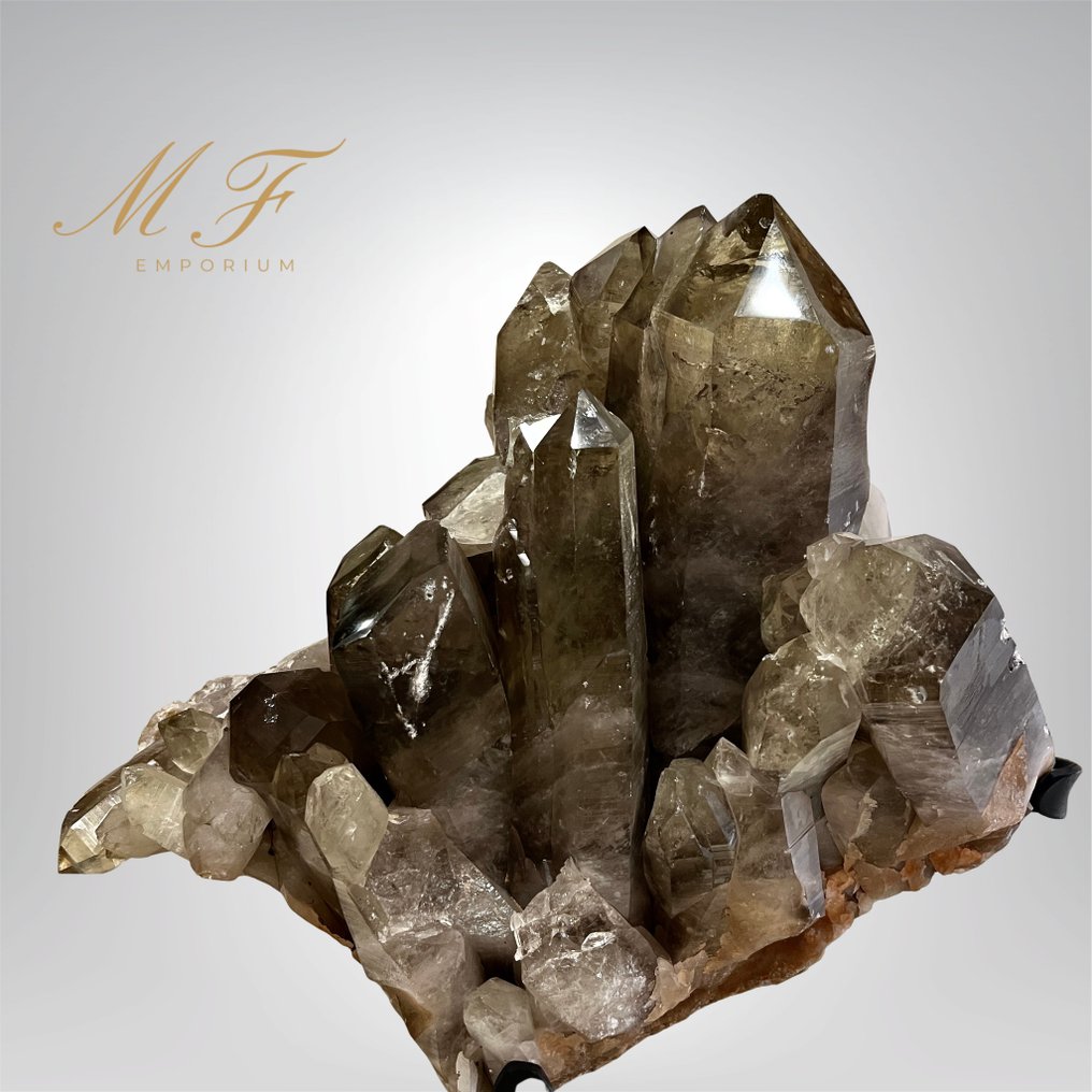 Προϊόν υψηλής ποιότητας - φυσική καπνιστή χαλαζίας - πολύ μεγάλος μέγεθος. Κρύσταλλοι - Ύψος: 52 cm - Πλάτος: 44 cm- 22 kg - (1) #3.2