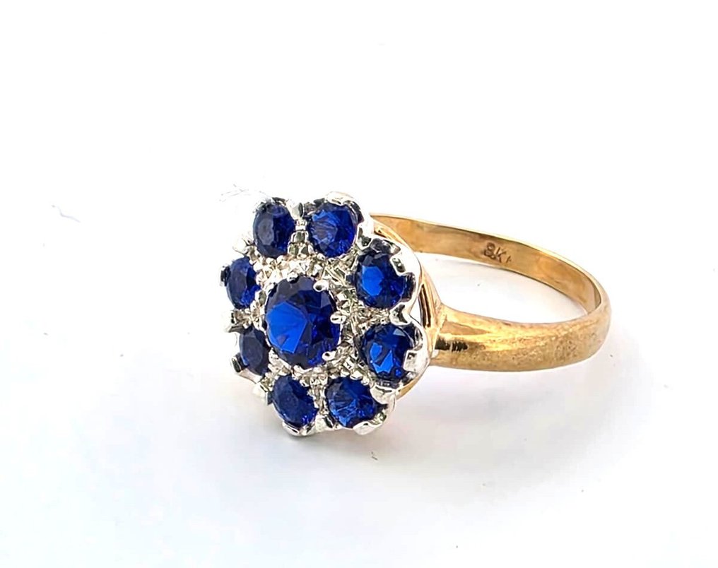 Nincs minimálár - Gyűrű - 9 Kt Rózsa arany, Ezüst Zafír - Zafír #3.2