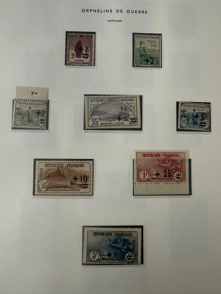 Frankrike - Yvert 162/169 «Orphelins surchargés» i nye **/* - TB vurdering +350€ #1.0