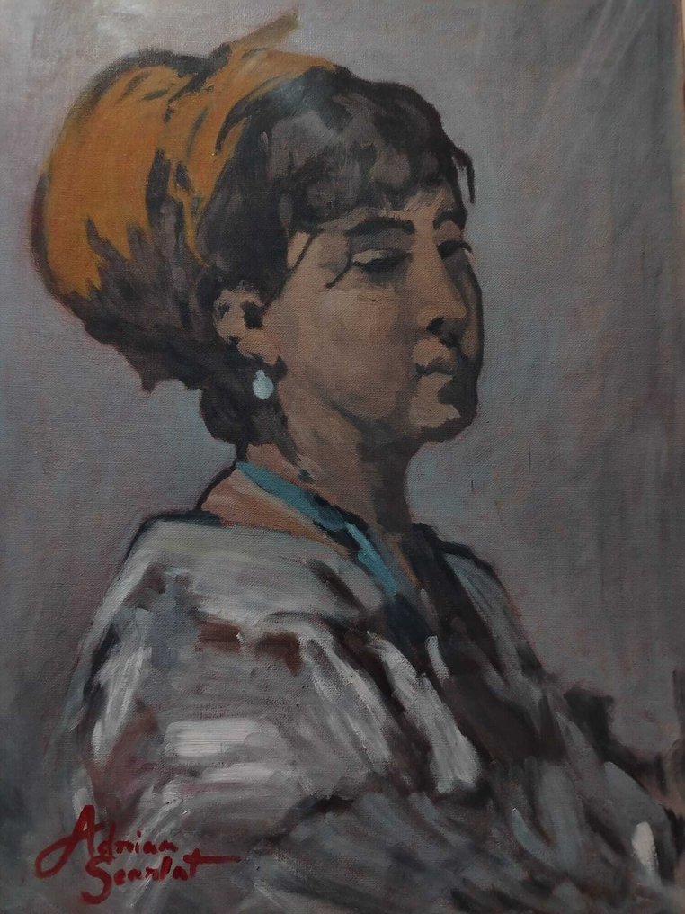 Adrian Scarlat - Peasant woman with yellow kerchief #1.0
