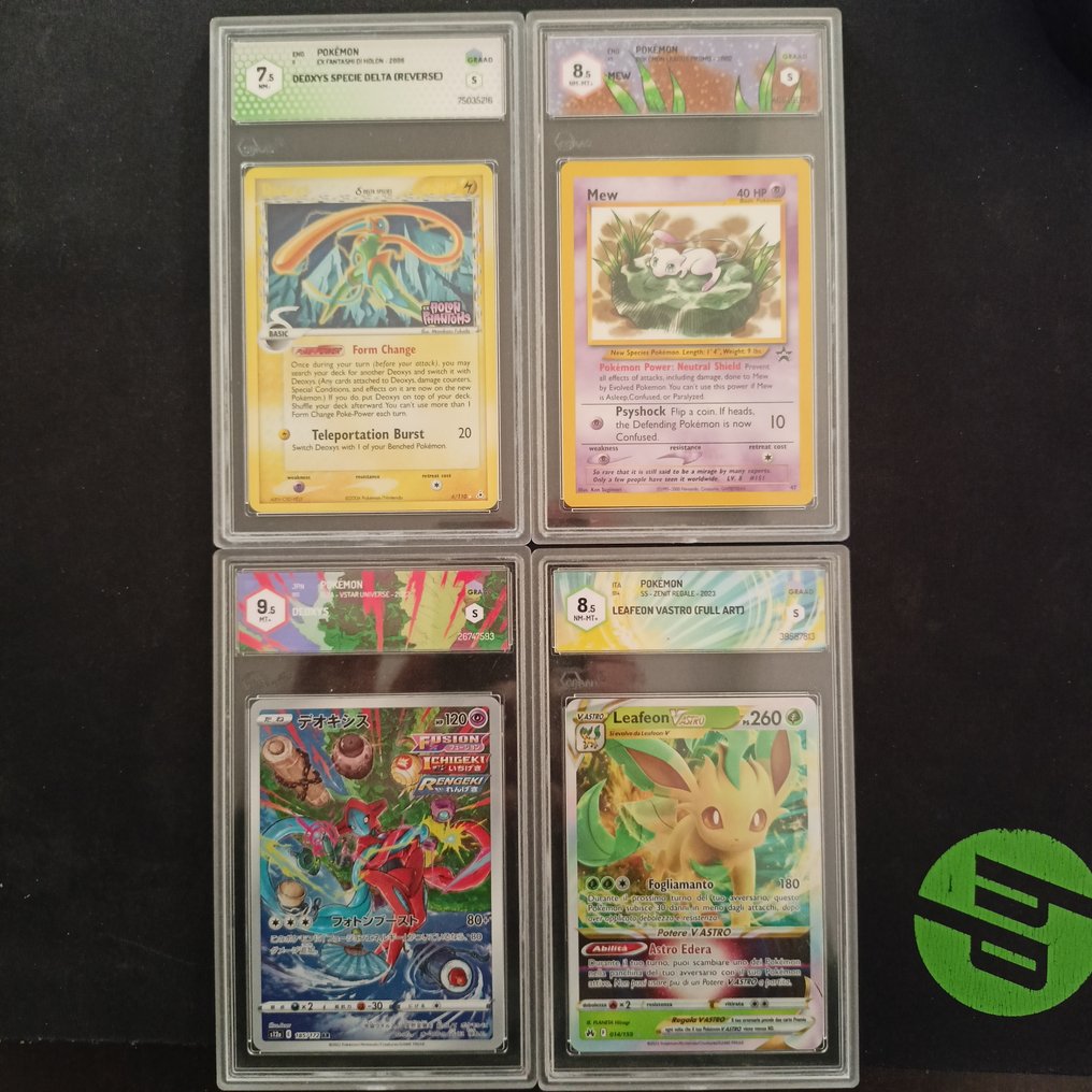 Pokémon - 4 Graded card - Mew, Deoxys 壓膜, 特典卡 - Graad - Various sets #1.0