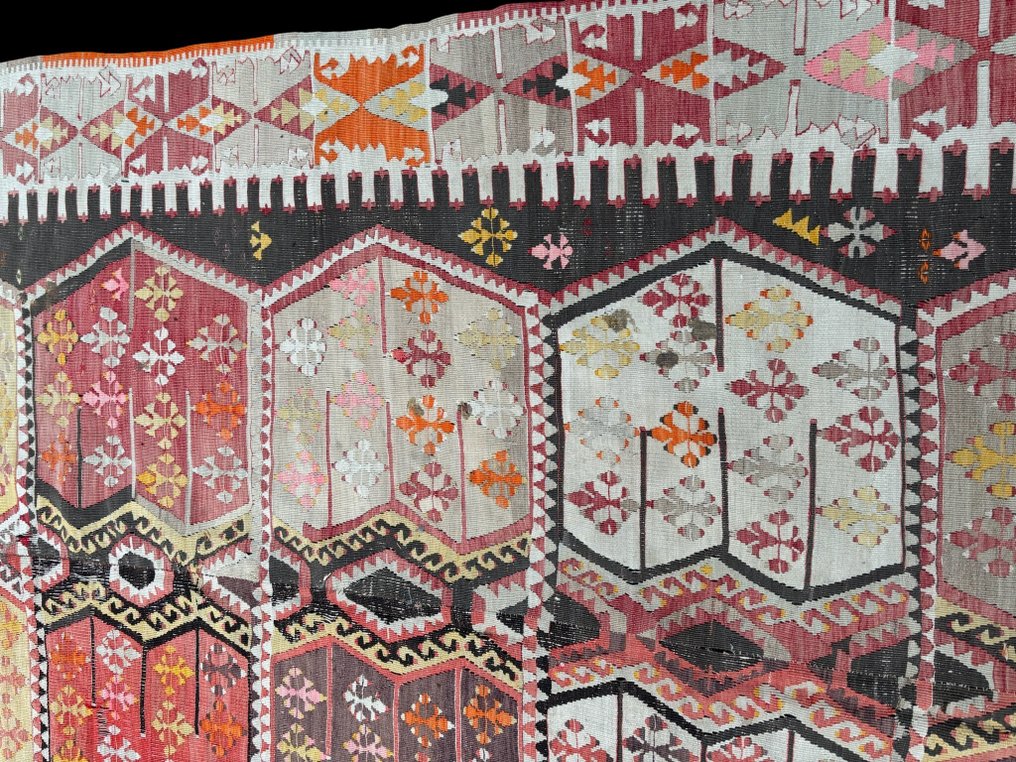 凯利姆平织地毯 - 376 cm - 185 cm - 复古 - 土耳其的 #2.1