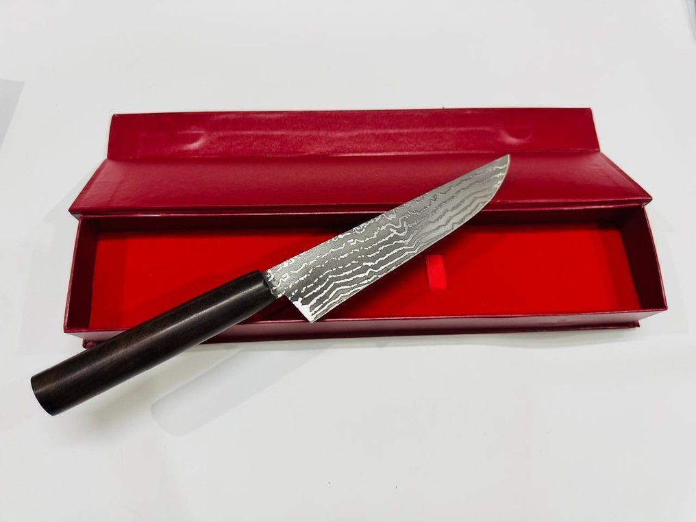 Μαχαίρι κουζίνας -  Ιαπωνικό μαχαίρι λαχανικών (0121) - VG 10 ατσάλι, λιγότερο ατσάλι και ξύλο ροδόδεντρου με κουτί - Ιαπωνία - Ιαπωνικό μαχαίρι λαχανικών #2.1