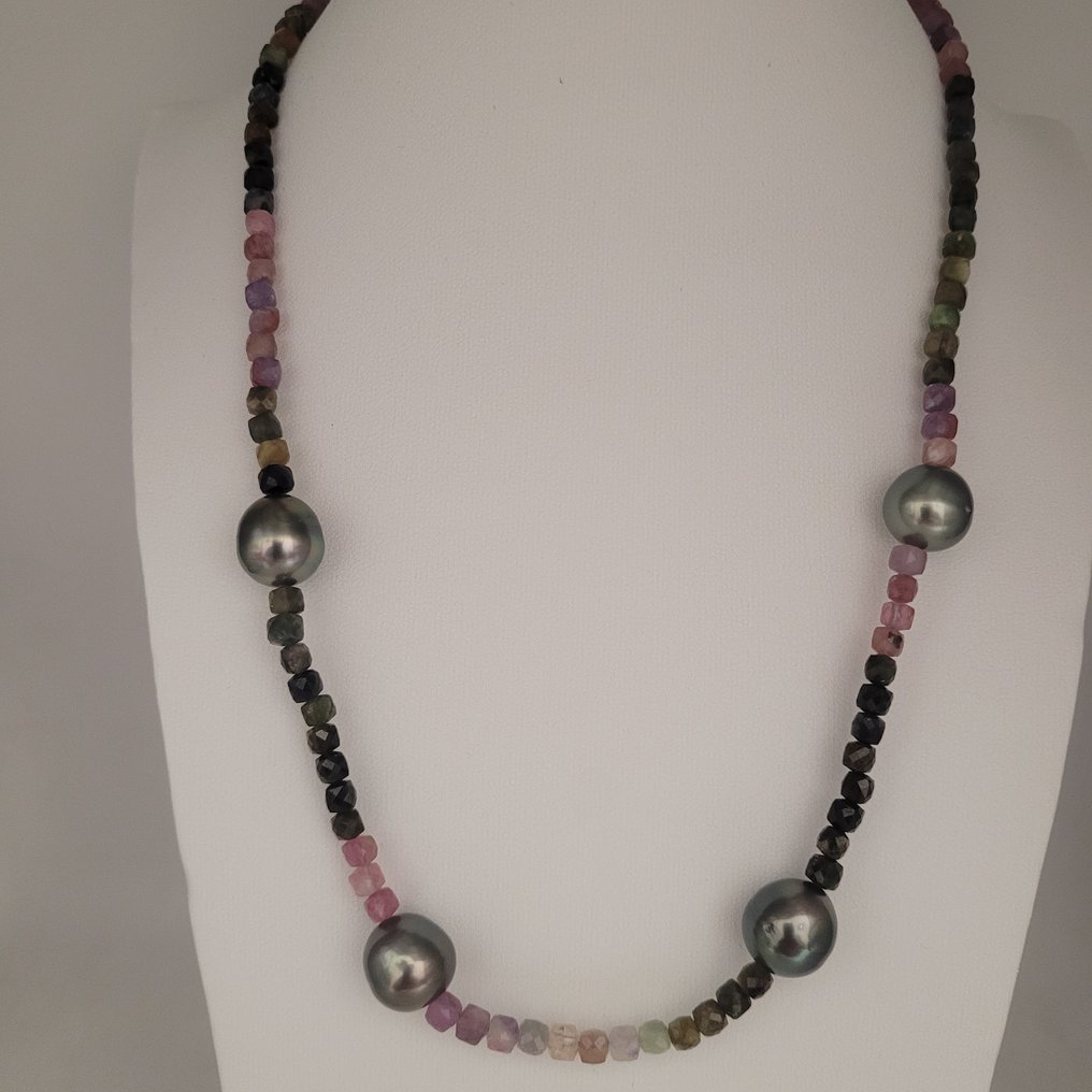 χωρίς τιμή ασφαλείας - Κολιέ - 18 καράτια Κίτρινο χρυσό Μαργαριτάρι - Τουρμαλίνης - Tahiti #1.0