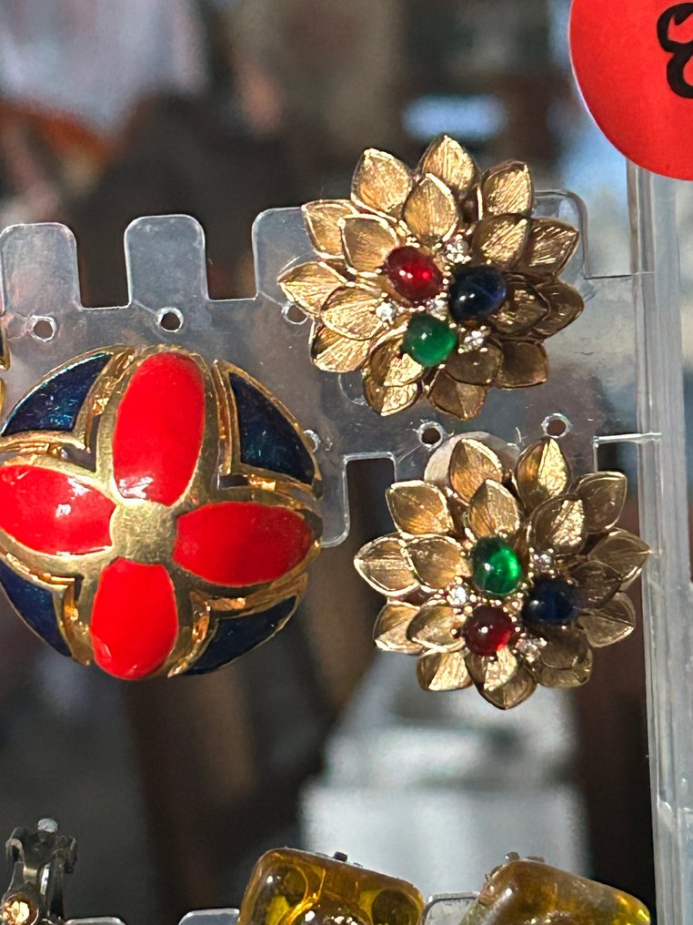 Fém, Gyanta, Üveg - Drop fülbevaló #4.3