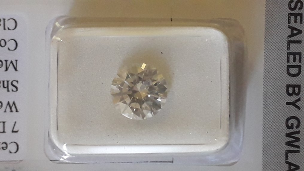 No reserve price - 1 pcs Diamond (Natural) - 1.51 ct - Round - G - SI2 - Gemewizard Gemological Laboratory (GWLab) #2.1