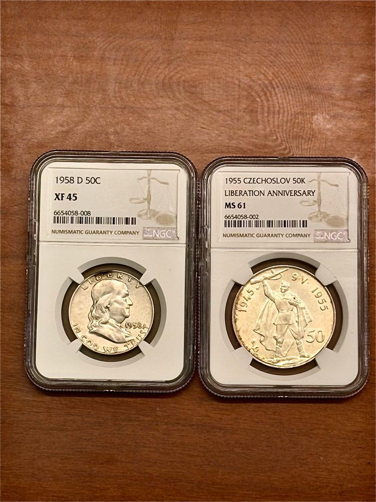 Tsjecho-Slowakije, Verenigde Staten. 50 Cents 1955, 1958 (Zonder minimumprijs) #4.3