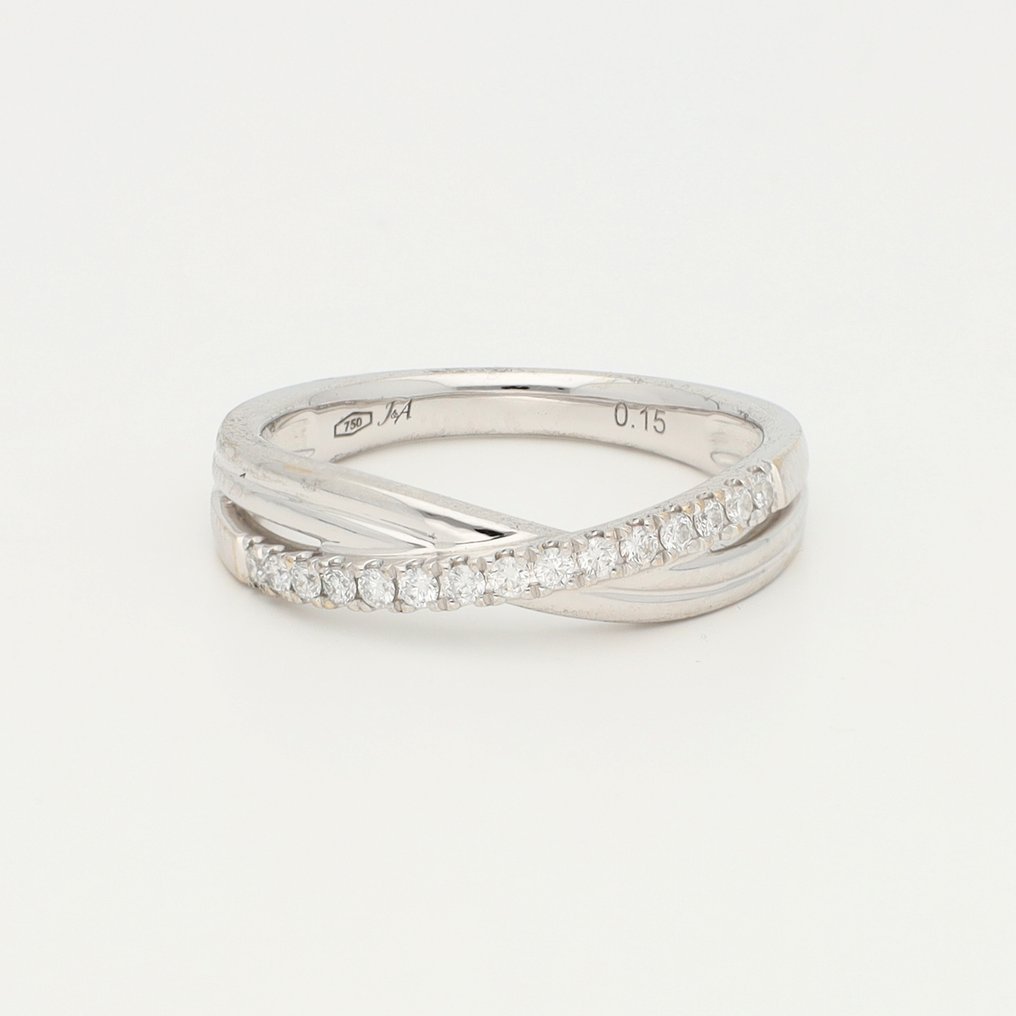 Δαχτυλίδι - 18 καράτια Λευκός χρυσός Διαμάντι (Φυσικό)  #1.0