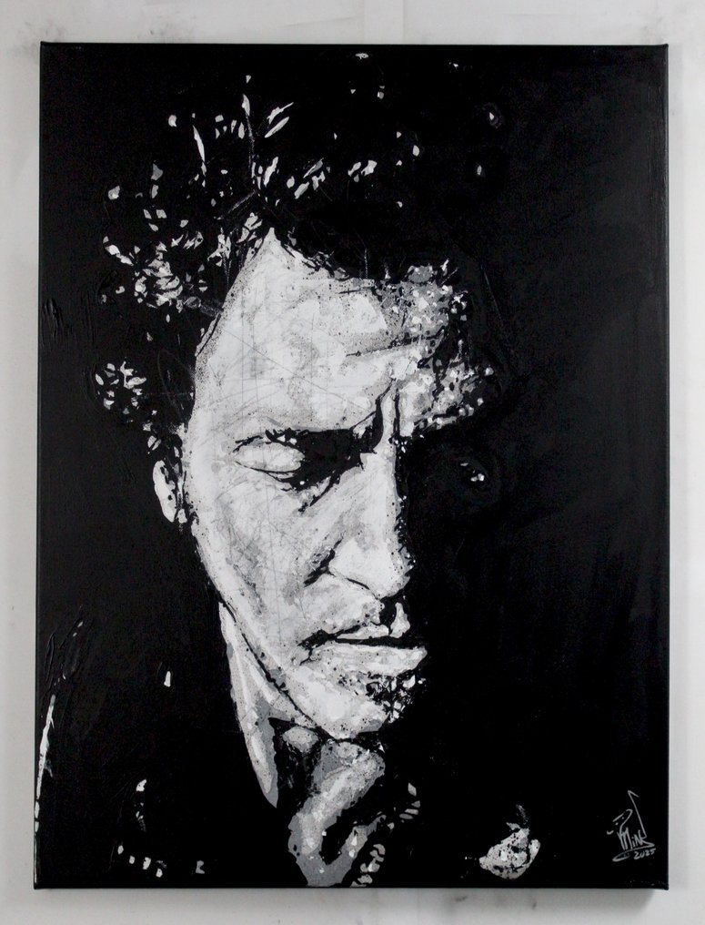 Bruce Springsteen - handpainted and signed - by artist Vincent Mink. - Portrait #1.0