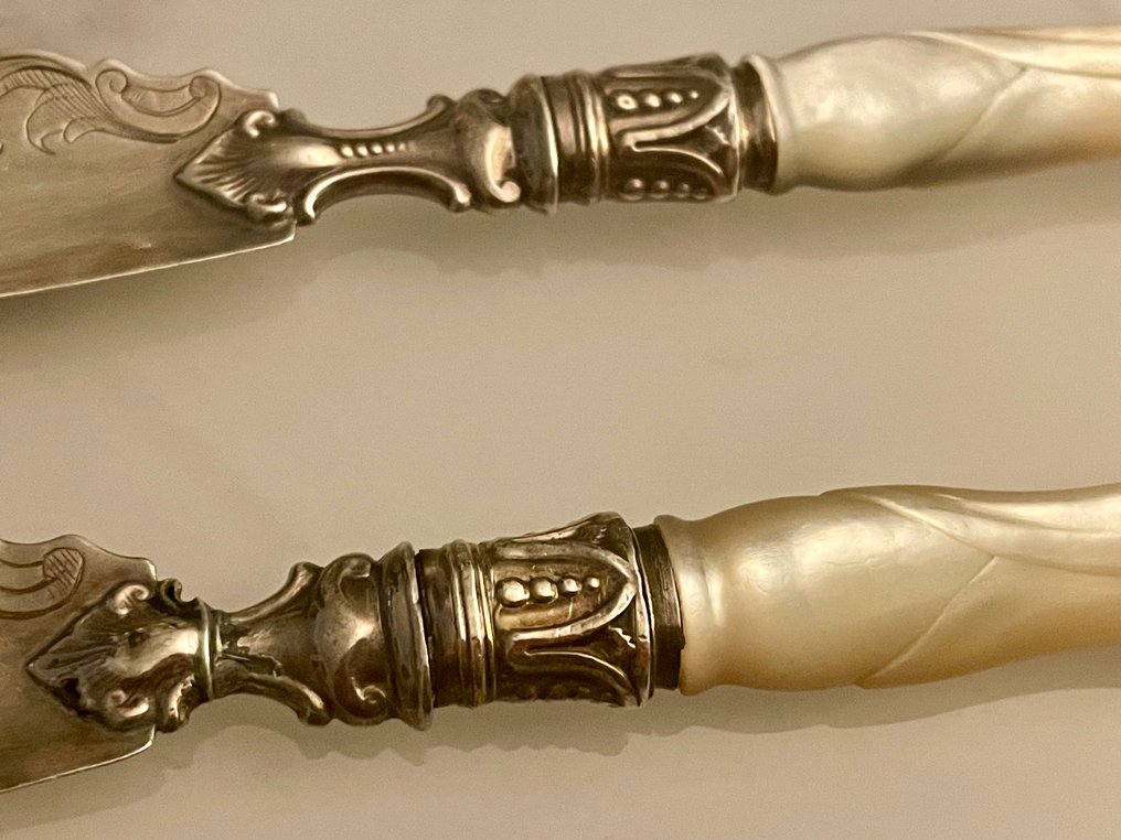 Τραπεζομάχαιρο (2) - Ασημί, Μητέρα των μαργαριταριών - Αρχαία μαχαίρια βούτυρο #2.1