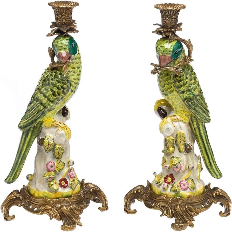 Candeliere (2) - Porcellana, Bronzo #1.0