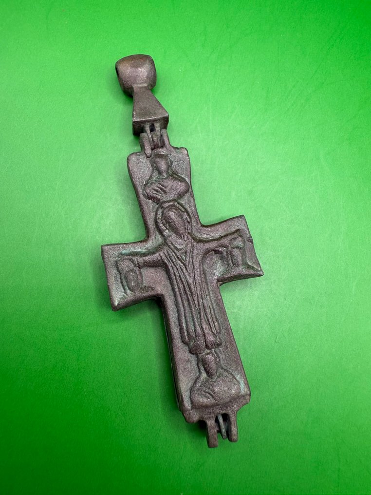 Medieval, Crusaders Era Bronze Pendant Cross - 99 mm #1.0