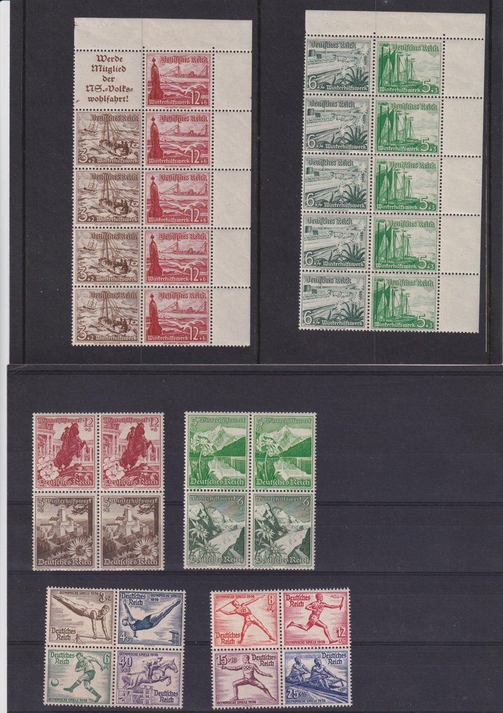 德意志帝國 1927 - 一批大量的se-tenant印刷品，状态为MNH，包括各种组合。 #1.0