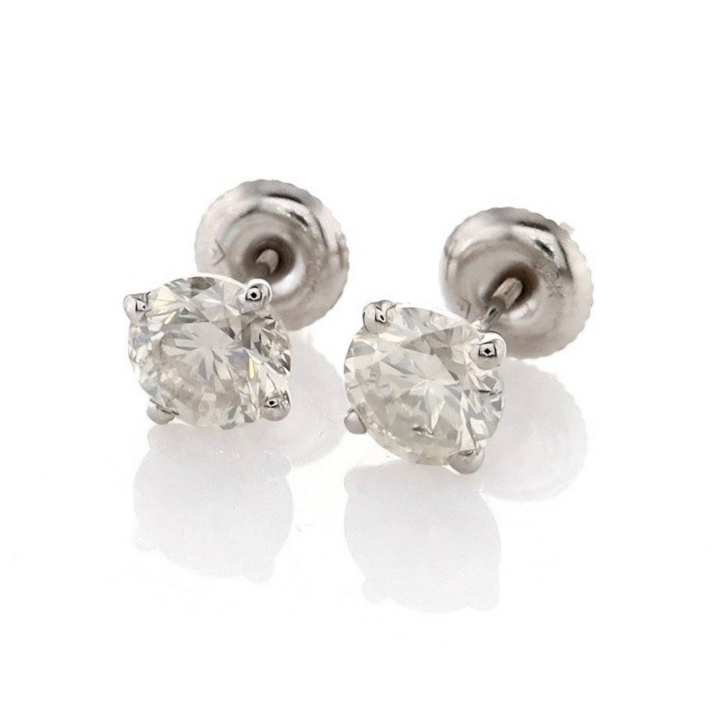 Καρφωτά σκουλαρίκια - 18 καράτια Λευκός χρυσός -  2.11ct. tw. Διαμάντι (Φυσικό) #4.3