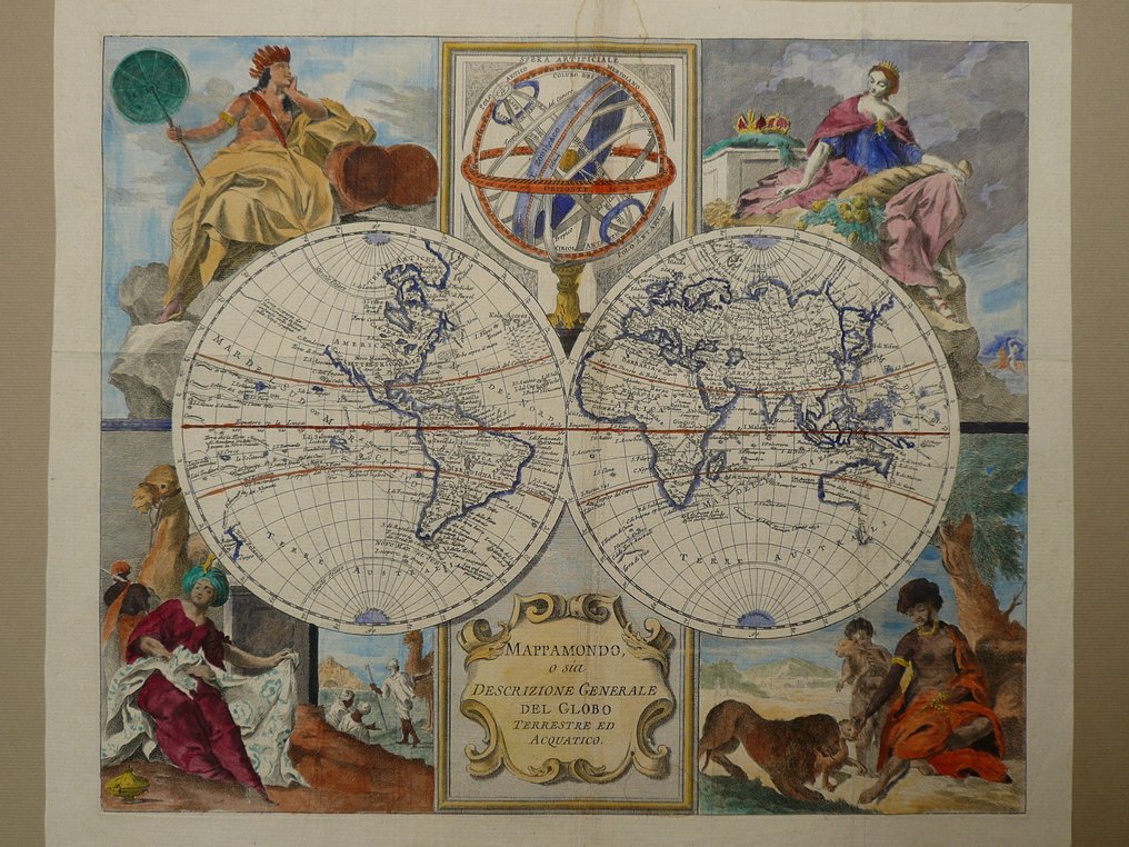 World - Kontynenty / Australia / Polacy; G. Albrizzi - mappamondo o sia descrizione generale - 1721-1750 #2.1