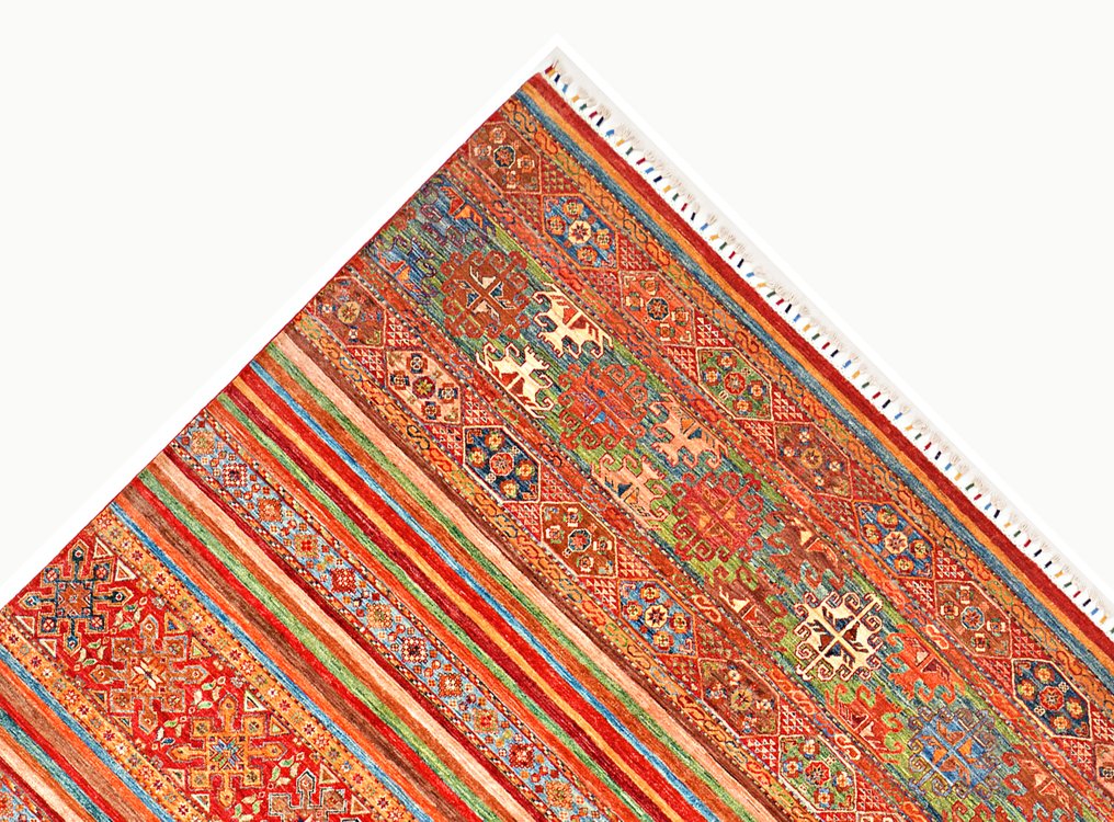 Afghan, New Samarkand Ariana rug High quality Hand-knotted Large Premium wool, Ziegler Kazak - Carpet - 312 cm - 242 cm - New Handmade Designer rug #4.3