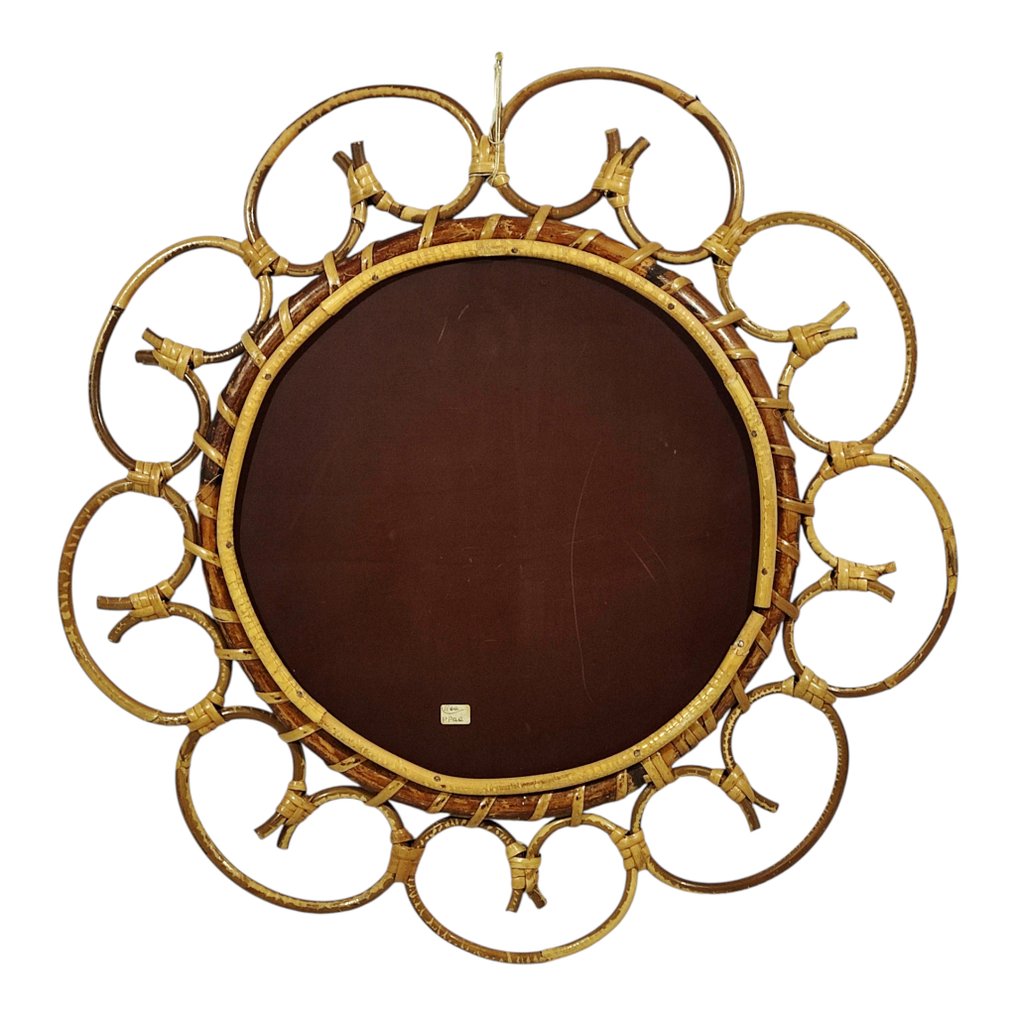 Specchiera - Midollino - Round Bamboo Mirror #1.0