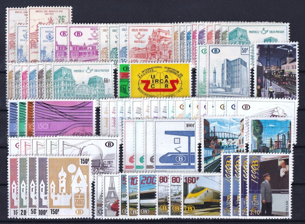 Belgien 1962/1999 - Jernbanesedler, komplette sæt - OBP/COB tussen TR367 en TR465, TRV1/12 #1.0