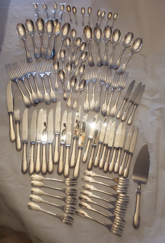 Christofle - Σετ μαχαιροπίρουνων για 12 (85) - Cluny - Επάργυρο #1.0