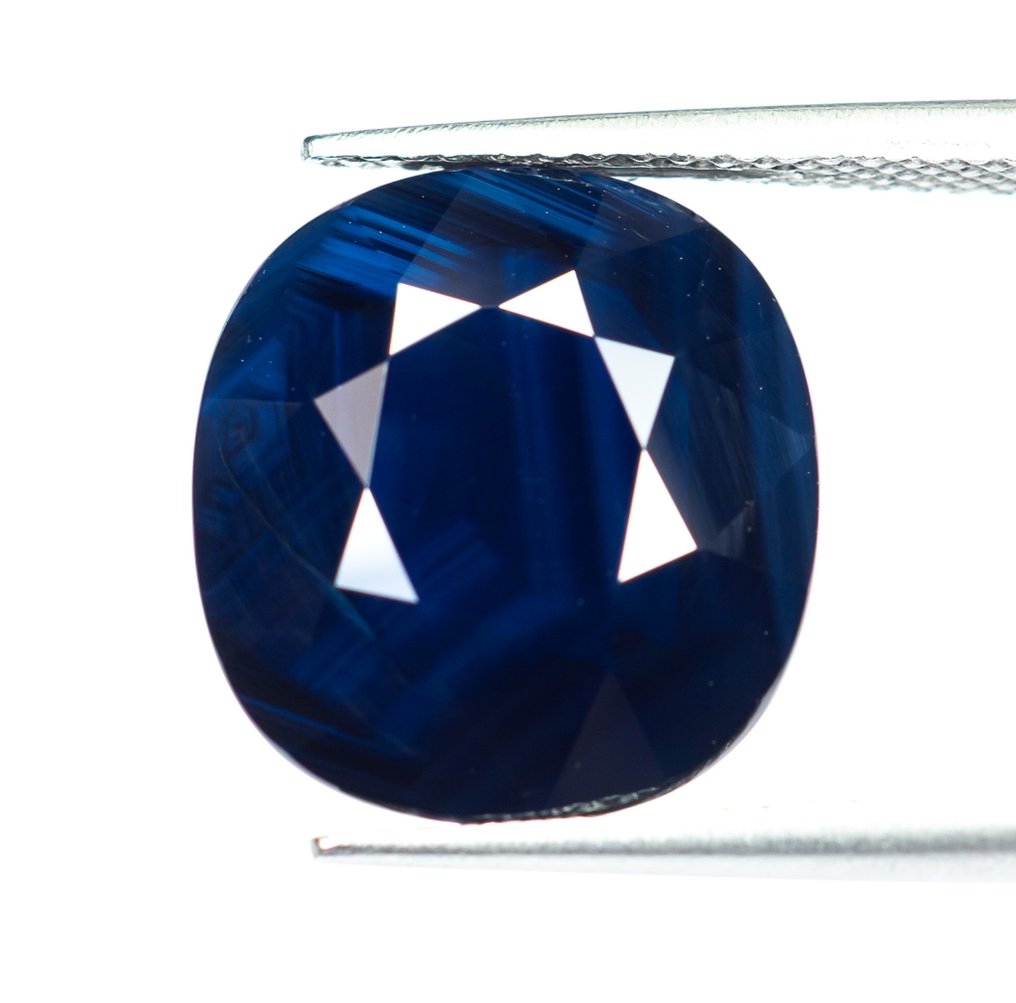 Sin precio de reserva Zafiro - 12.10 ct - Lotus Gemology - Deep Blue #1.0