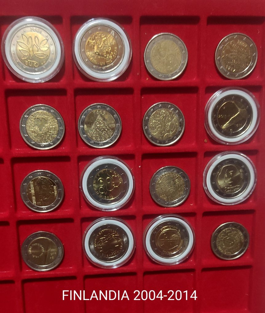 Finland. 2 Euro 2004/2014 (incl. 2 euro Finland 2004 "Enlargement of the EU") (16 monete) (No reserve price) #1.0