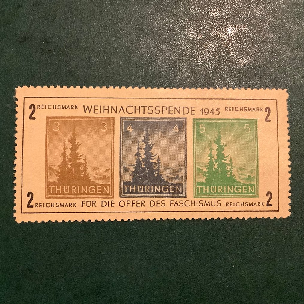 同盟国军事占领德国(苏维埃区域） 1945 - 图林根：小型圣诞区域 - Michel blok 1 x #1.0