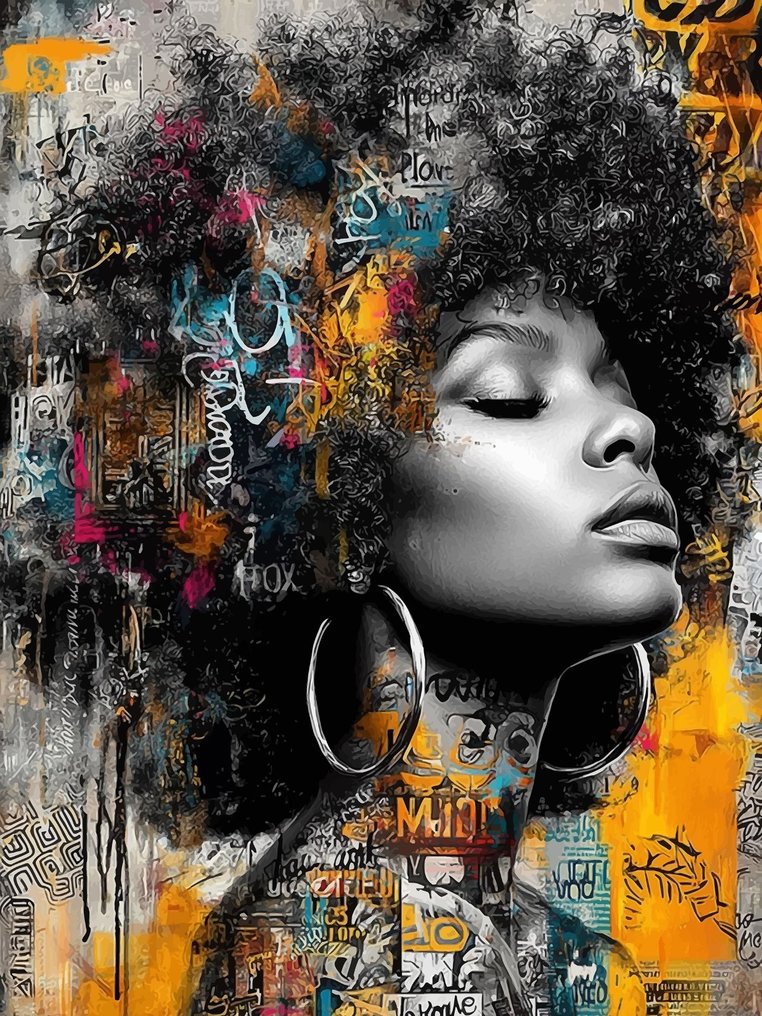 IPR Graph - El Sueño del Street Art: Belleza Afro en Tonalidades Ocre y Turquesa #1.0