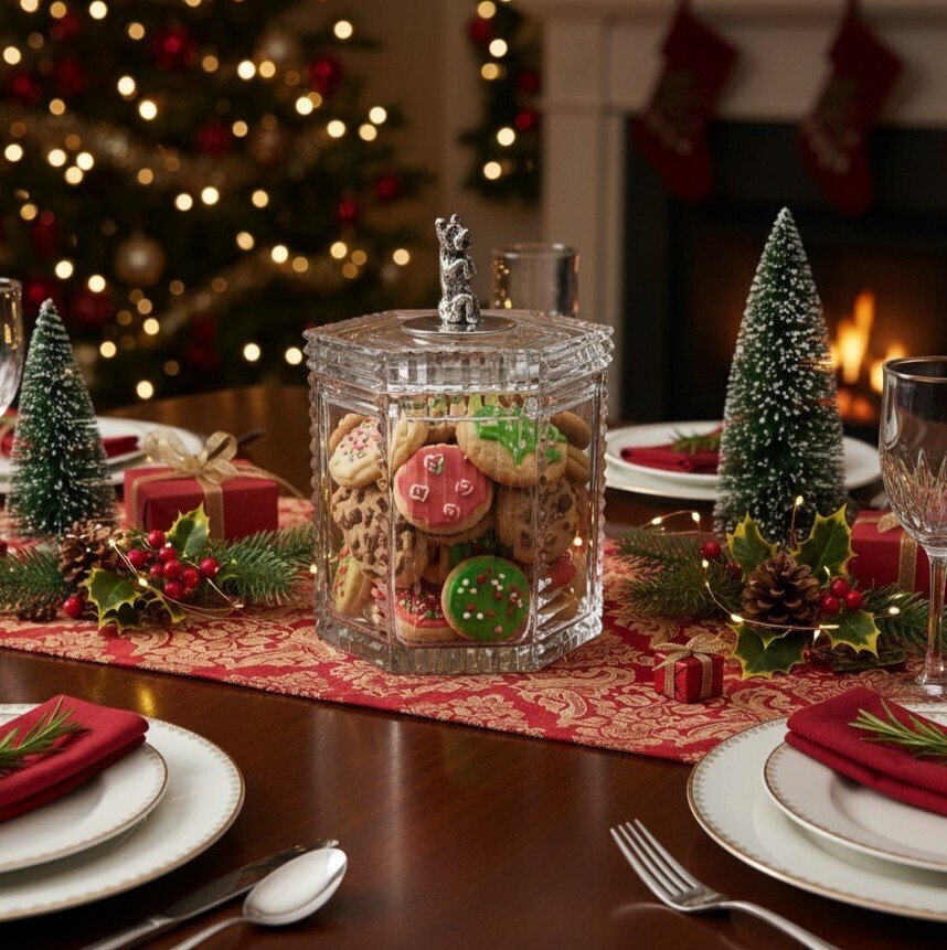 Koektrommel - Biscottiera in geslepen kristal Morato - Knop in zilver (800), ontwerp 'Milù' (Tin Tin) - Kristal, Zilver #4.3