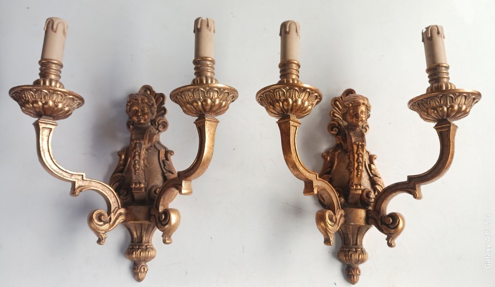 LAMP-ART M.D. - Wall sconce (2) - Gilt bronze - Pair of wall sconces #1.0