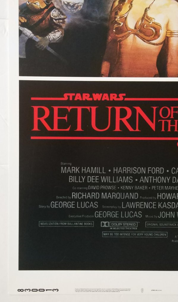 Kazuhiko Sano - Star Wars Episode VI: Return of the Jedi - RARE !! 1983 Oiginal US Theatre Release Insert Poster (830013) - Style B - No reserve #4.3