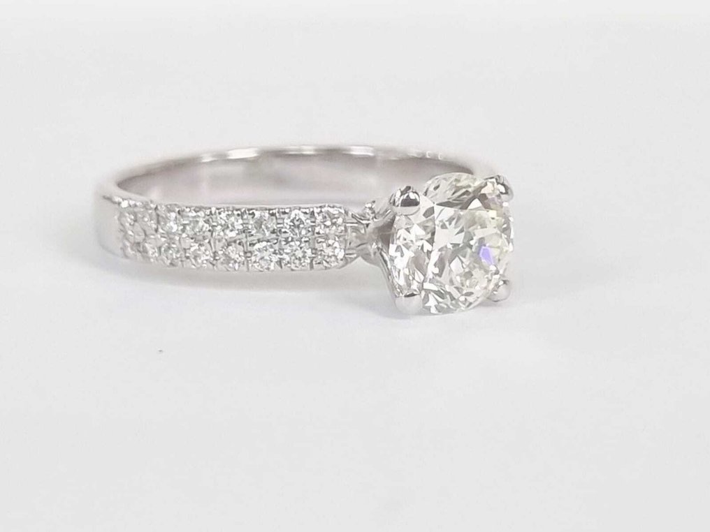 Δαχτυλίδι αρραβώνων - 18 καράτια Λευκός χρυσός -  1.30ct. tw. Διαμάντι (Φυσικό) - Διαμάντι #1.0