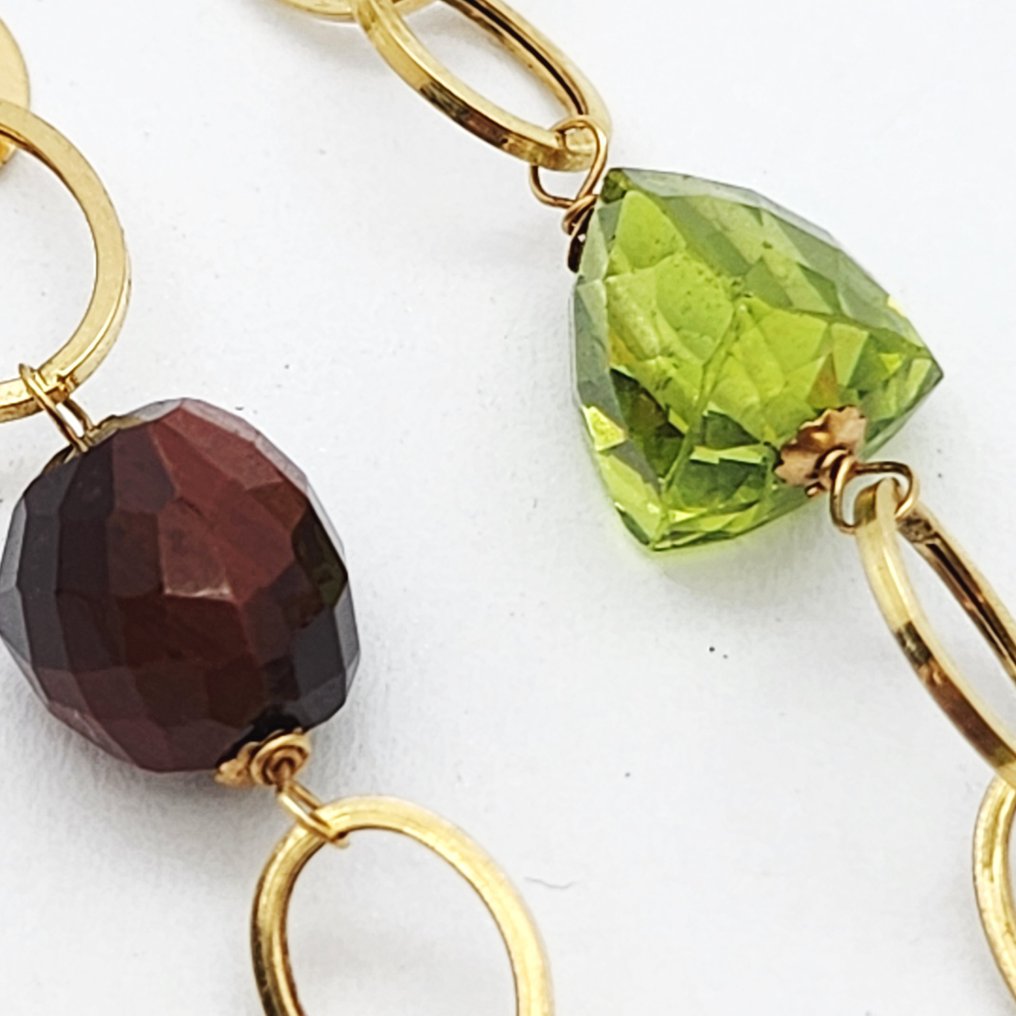 Other brand - Ensemble de bijoux 2 pièces - 18 carats Or jaune - 70.00ct. tw. Péridot - Grenat - Kaidara #3.2