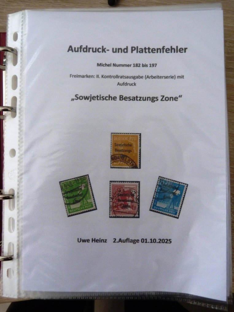 同盟國軍事佔領－德國(蘇聯區) 1945/1949 - 特殊目录：板材和印刷错误，SBZ Mi 182-97，第二版，10/25 #1.0