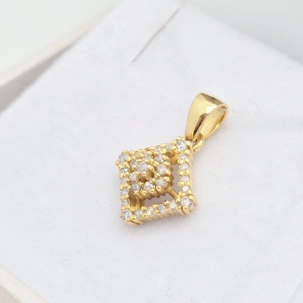 Sans prix de réserve - Pendentif - 14 carats Or jaune -  0.19ct. tw. Diamant (Naturelle)  #1.0