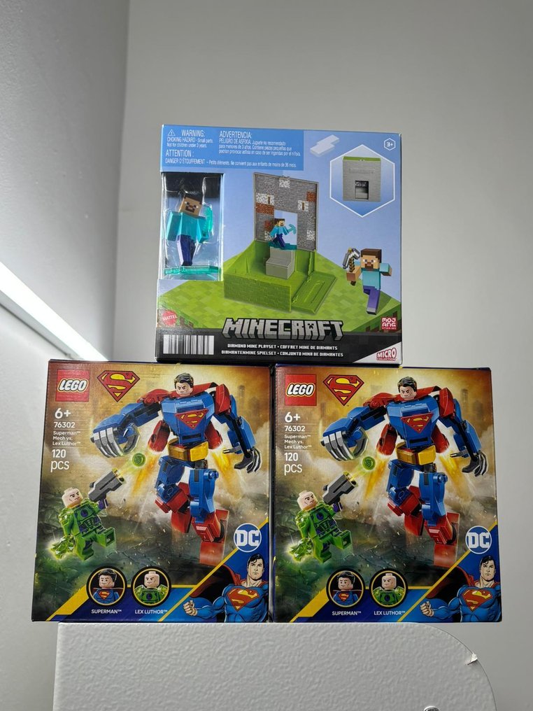 LEGO Set - DC Super Heroes, Minecraft - 76302 Superman™ Mech vs. Lex Luthor™ + Minecraft Diamond Mine Playset (Micro Collection) #1.0