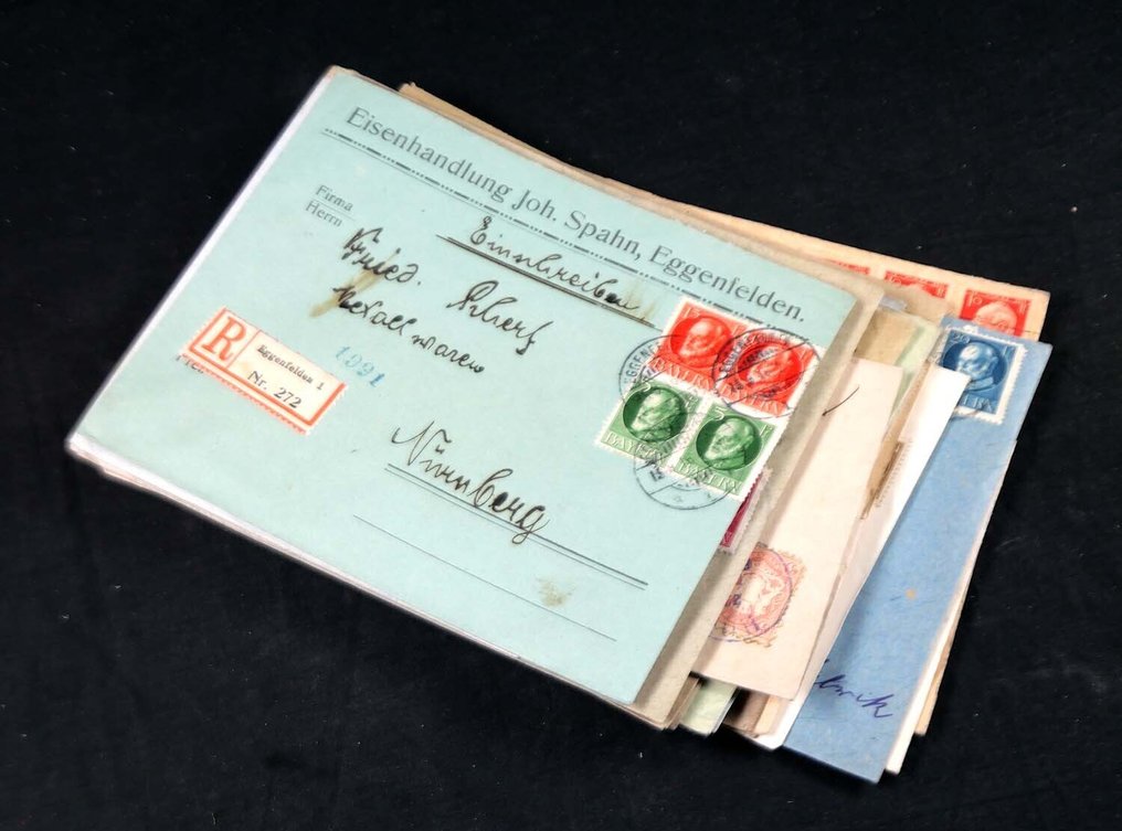 Βαυαρία  - Επιχειρηματική αλληλογραφία περίπου 1906-1920 με συστημένη επιστολή, αντικαταβολή, εικονογραφημένες #1.0