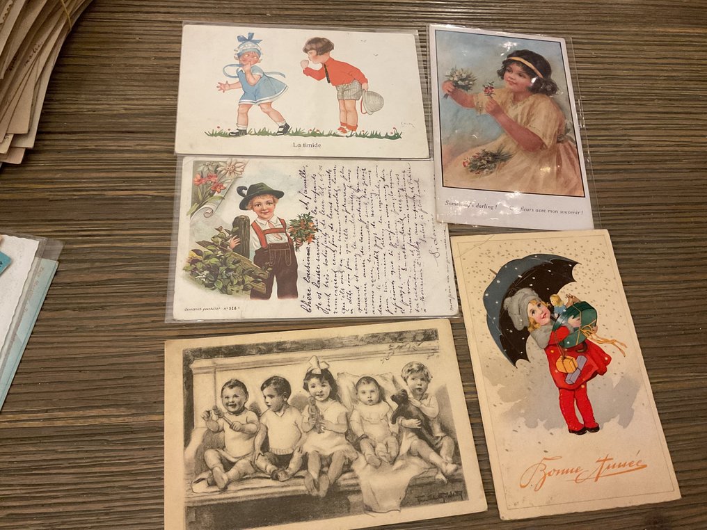 荷兰 - 儿童卡片，带声音的动物卡片，配有会动的眼睛。 - 幻想 - 明信片 (90) - 1902-1963 #3.2