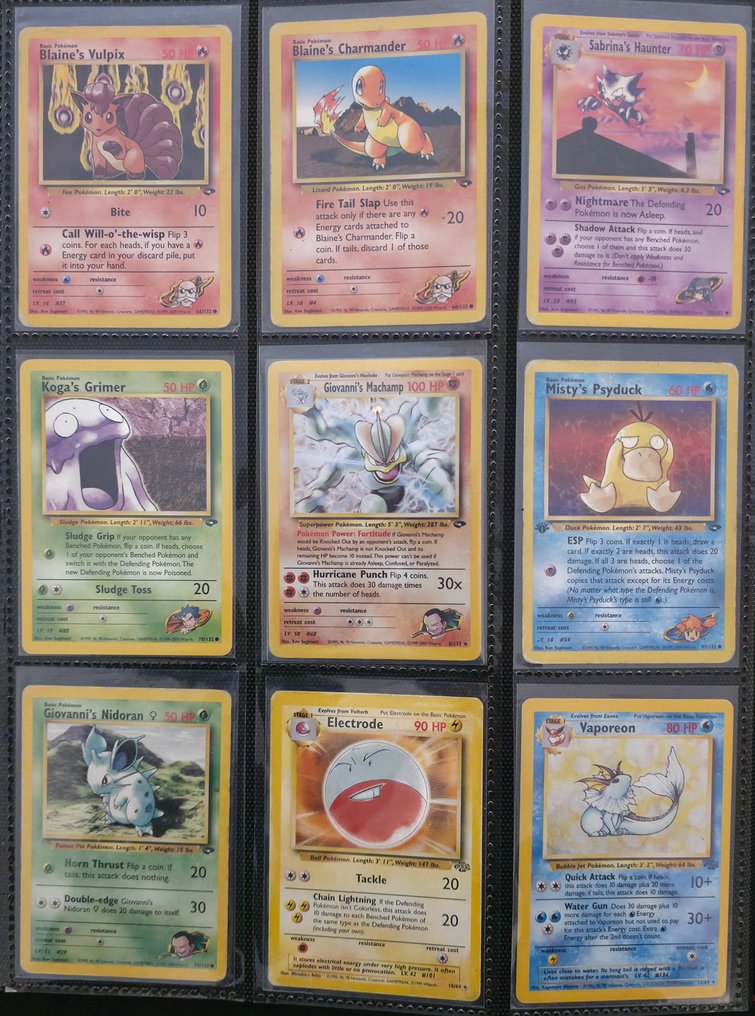 Pokémon - 30 Card - Machamp, Vaporeon, Vileplume, Electrode, Scyther, Mr. Mime - WOTC - Gym Challenge, Jungle #1.0