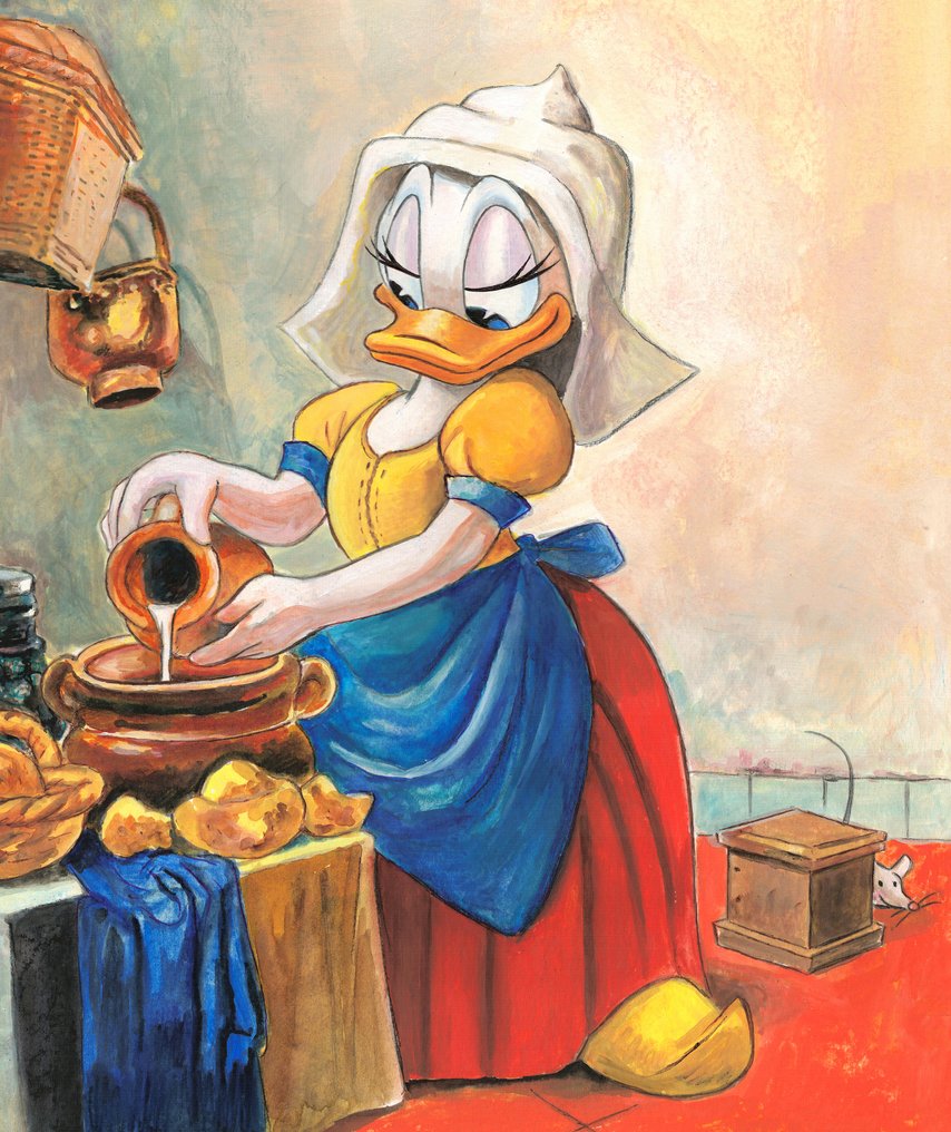 Tony Fernandez - Paperella Daisy ispirata a La lattaia di Vermeer (circa 1658) - Artist Proof (AP) – Hand-Signed #1.0