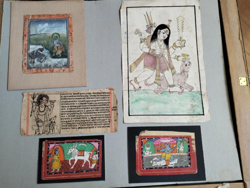 Set of five Indian miniatures - India - 18th century to early 20th century #1.0